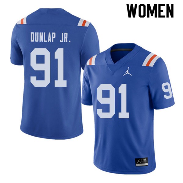 Jordan Brand Women #91 Marlon Dunlap Jr. Florida Gators Throwback Alternate College Football Jerseys